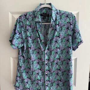 Mizzen+Main Halyard Short Sleeve Palm Leaf Print - Medium, Classic No Tuck